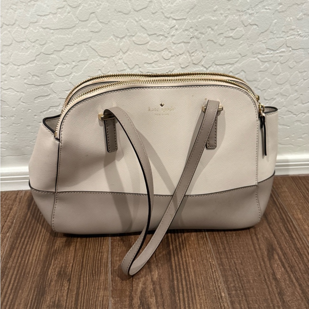 Kate Spade Elegant Cream and Tan Crossbody Bag